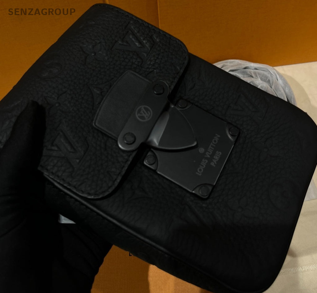 Louis Vuitton S-lock Embossed Camera Shoulder Crossbody Bag Black