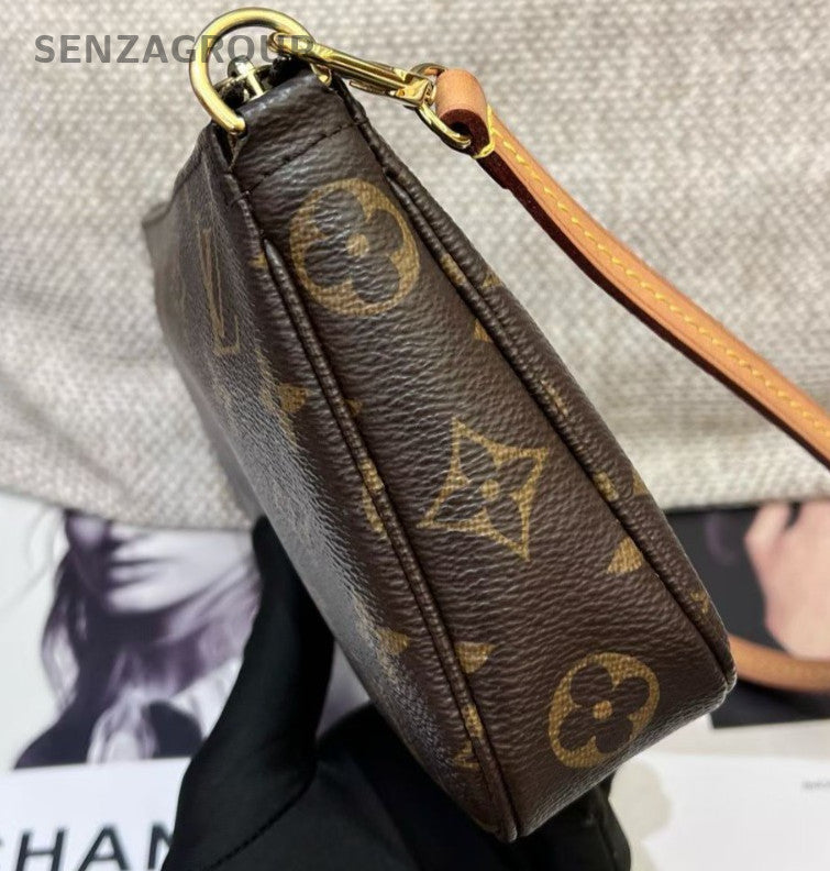 Louis Vuitton Monogram Shoulder Bag Brown Gold Used Women Classic
