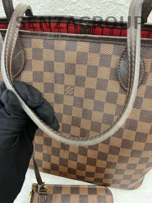 Louis Vuitton Neverfull MM Damier Ebene Tote Shoulder Bag Brown Women