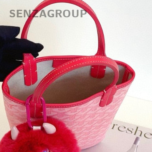 Goyard Poitiers Mini Tote Handbag Pink Used Women Designer Classic