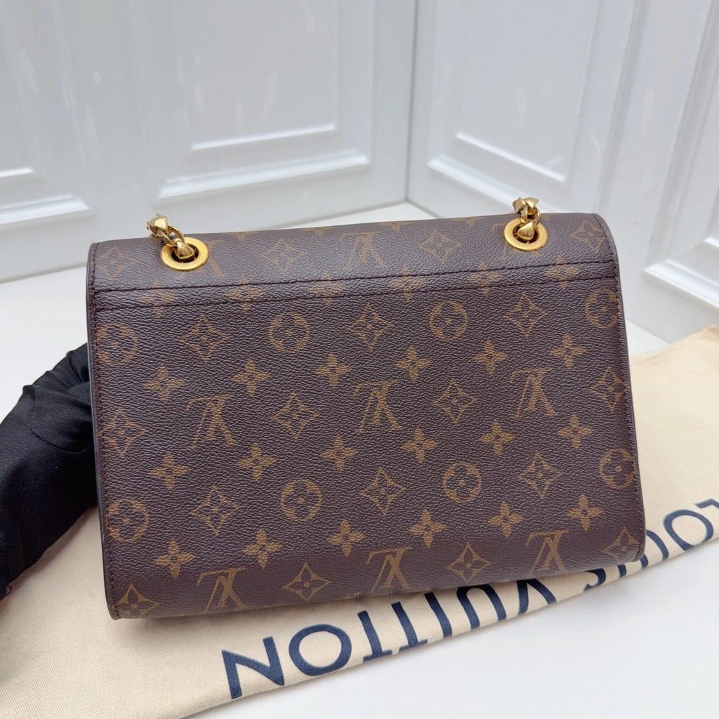 Louis Vuitton Victoire Monogram Gold Chain Shoulder Bag Women Classic