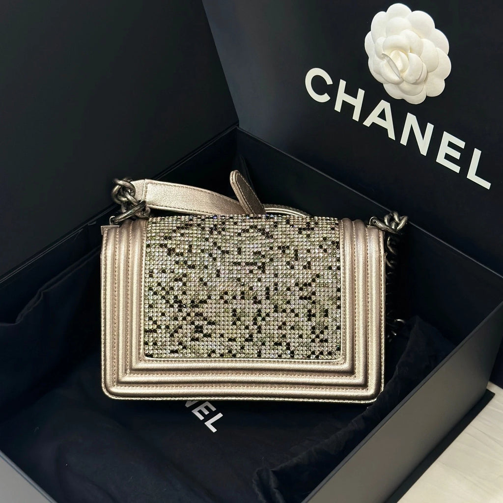Chanel Full Diamond Calfskin LeBoy Small Shoulder Bag For Women