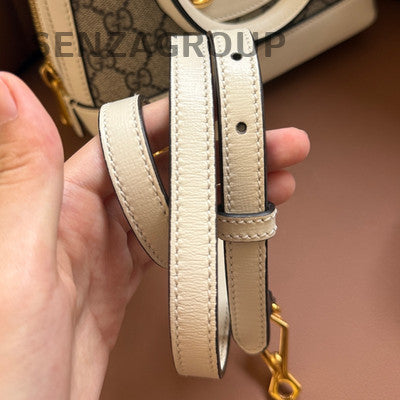 Gucci 1955 Horsebit White Shell Bag Gold Buckle Shoulder Crossbody
