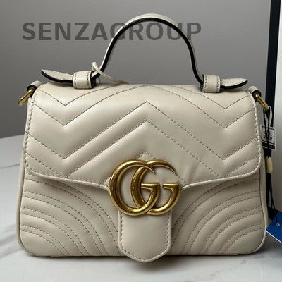 Gucci Marmont White Gold Chain Shoulder Bag Classic Women's Handbag