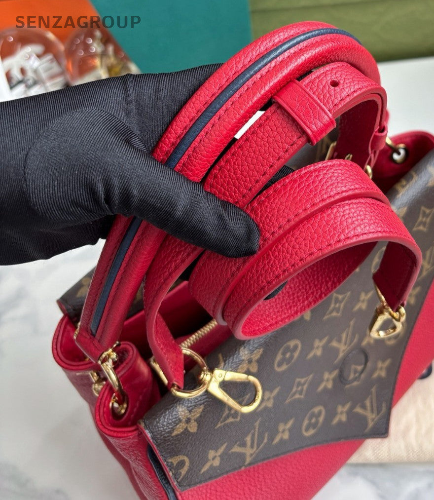 Louis Vuitton Double V Top Handle Monogram 2WAY Shoulder bag Red Women