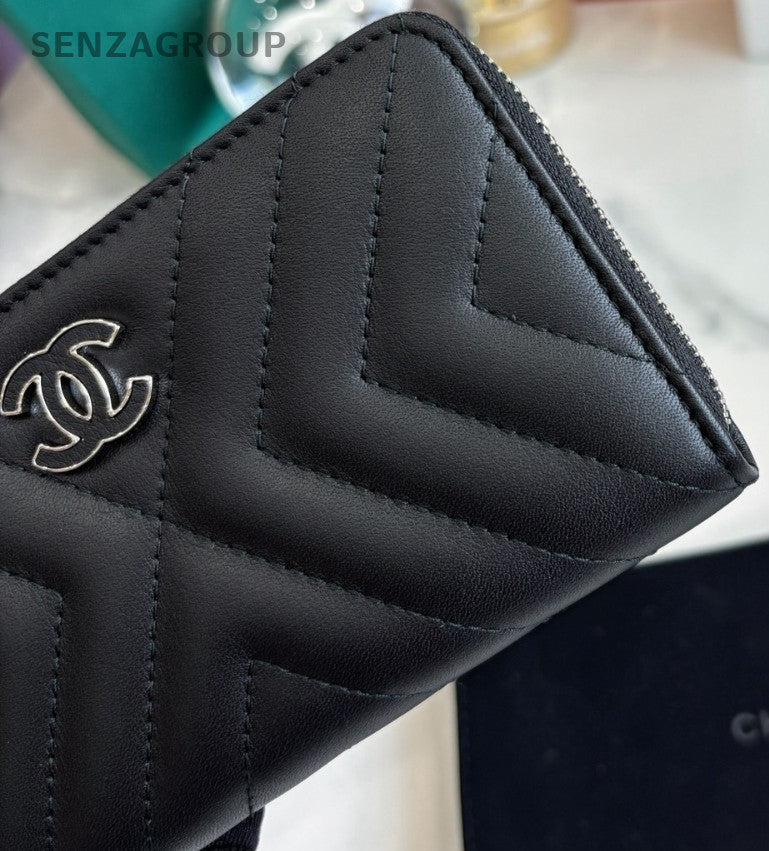 Chanel Calfskin Clutch Wallet Black