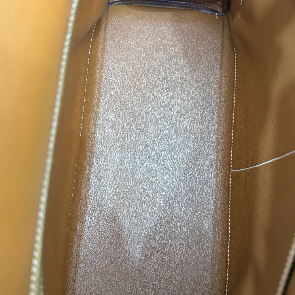 Authentic Hermes Kelly 32 Courchevel Tote Top Handle Crossbody Bag Brown GHD