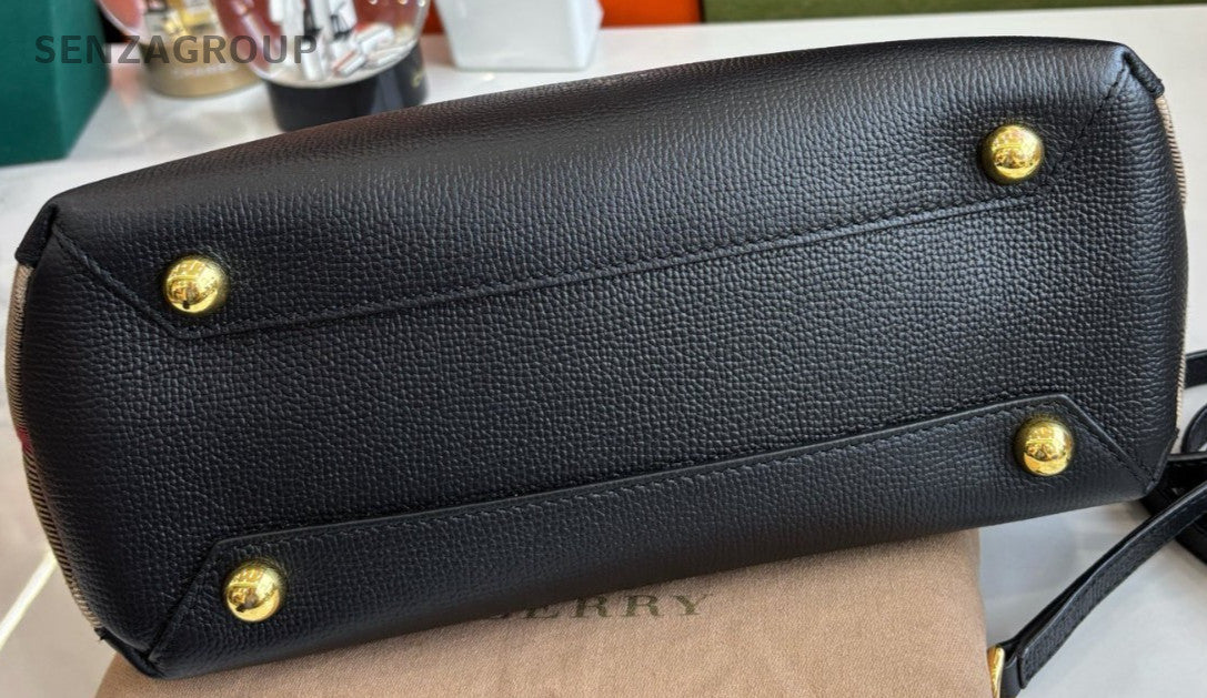 Burberry Banner Top Handle bag Black gold Almost Brand NEW 2WAY Crossbody