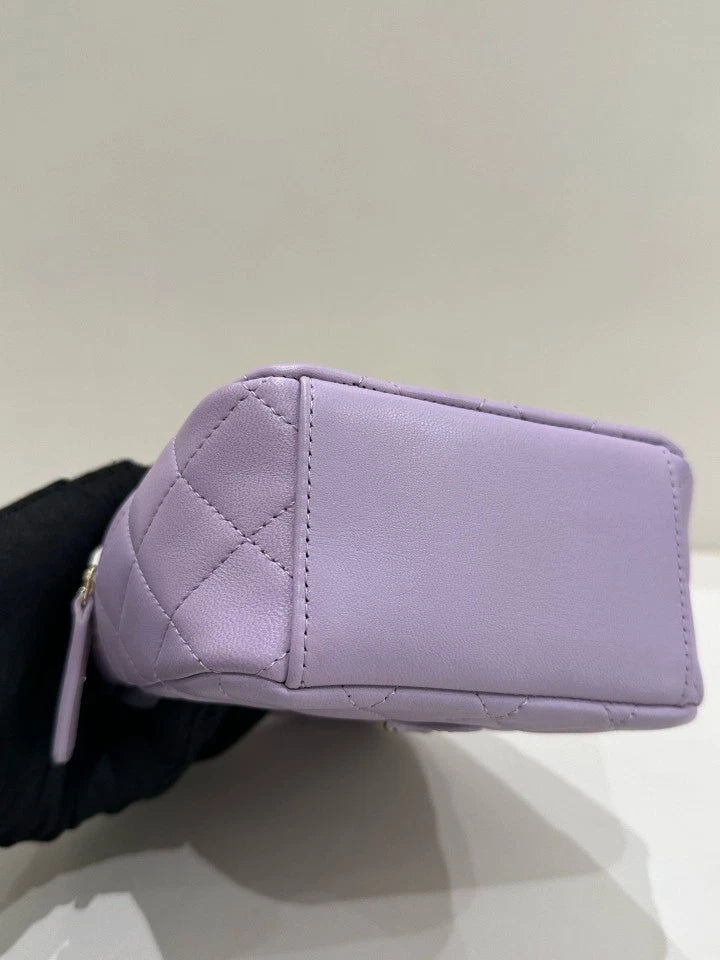 CHANEL Purple Leather Mini Backpack For Women