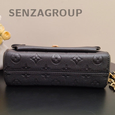 Louis Vuitton Monogram Chain Shoulder Crossbody Bag Black Gold Women's Classic