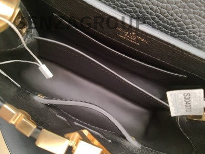 Louis Vuitton Capucines Mini Black Gold Handbag Classic Fashion Women