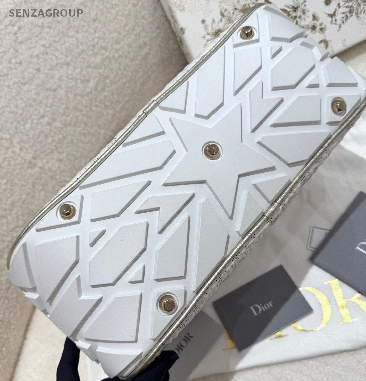 Christian Dior Vibe MM Top Handle Shoulder Crossbody Bag White Women