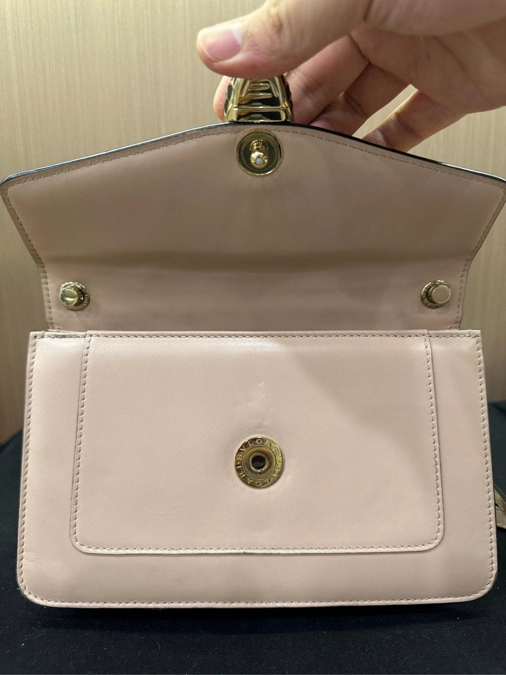 Bvlgari Beige Serpenti Accordion Shoulder Crossbody Bag For Women