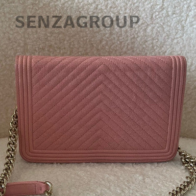 Chanel LeBoy Pink Gold Hardware Chain Shoulder Crossbody Bag