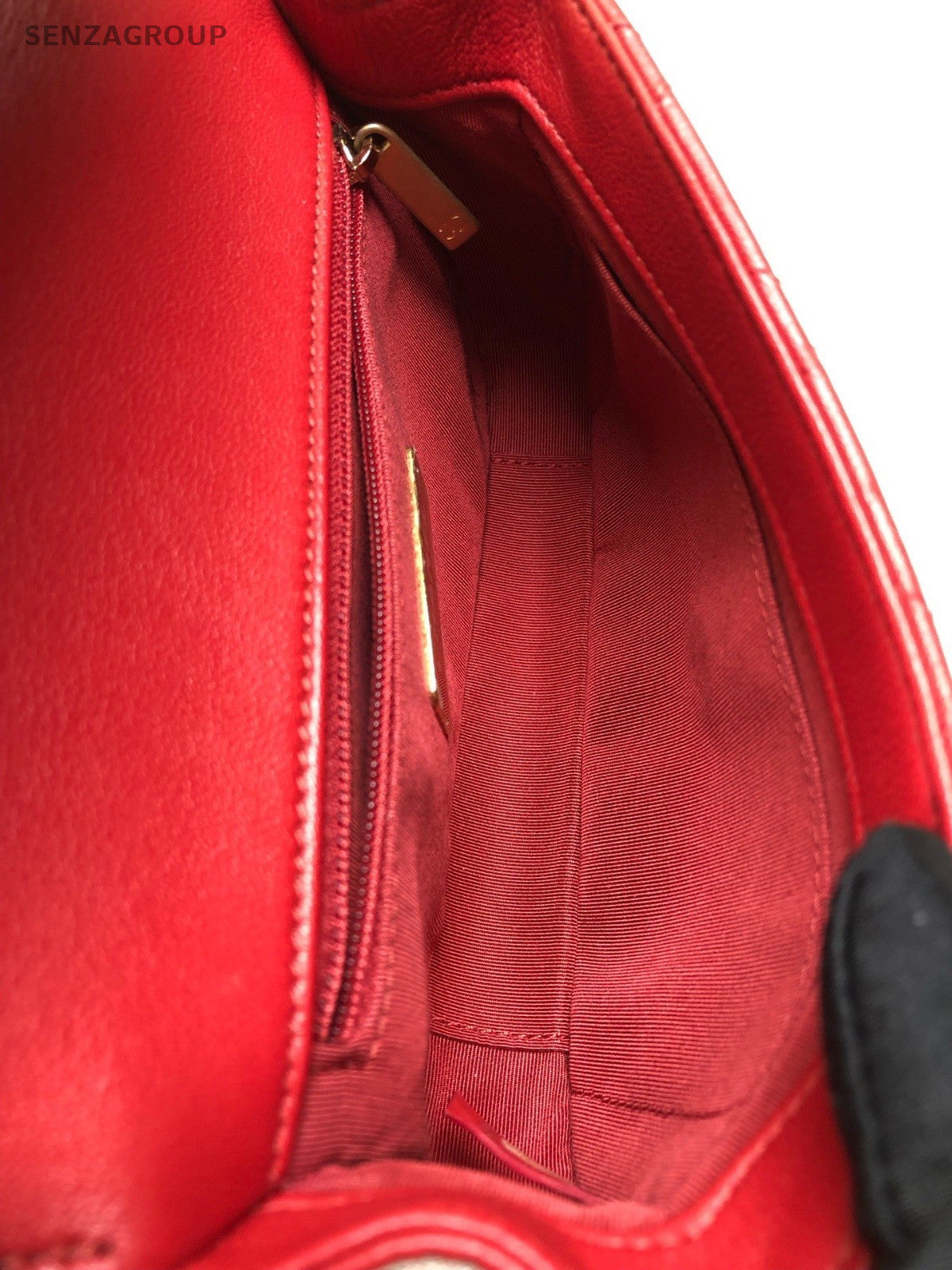 Chanel 19B 2Way Chain Shoulder Bag Crossbody Red Gold Used Women Classic