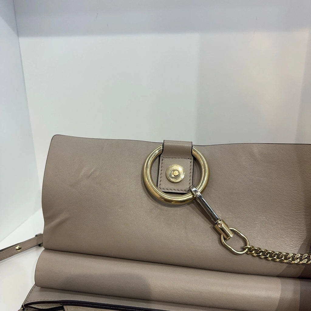Chloe Faye Calfskin Shoulder Crossbody Bag For Women Elephant Gray