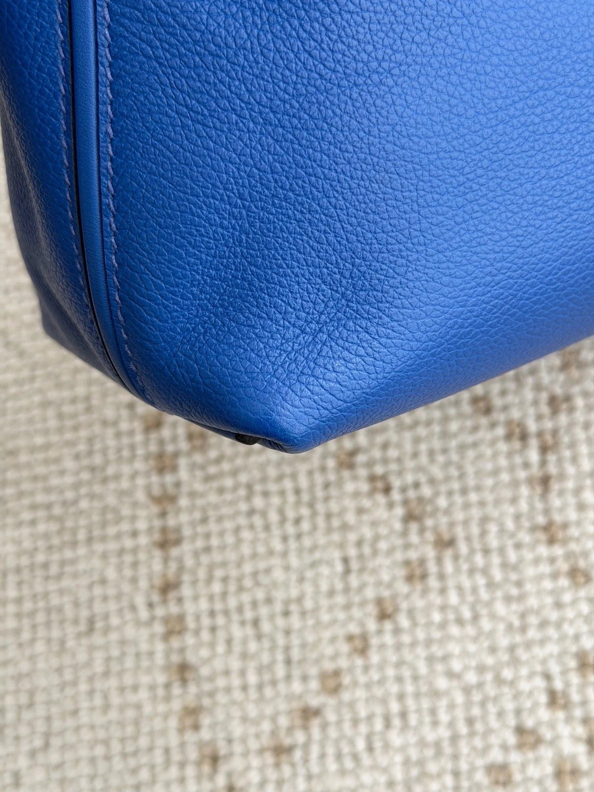 Hermes 2424 Mini Top Handle Shoulder Bag Blue Silver Used Women Classic