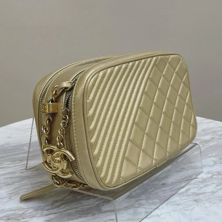 Chanel Classic Camera Bag Gold Chain Shoulder Crossbody Bag for Women