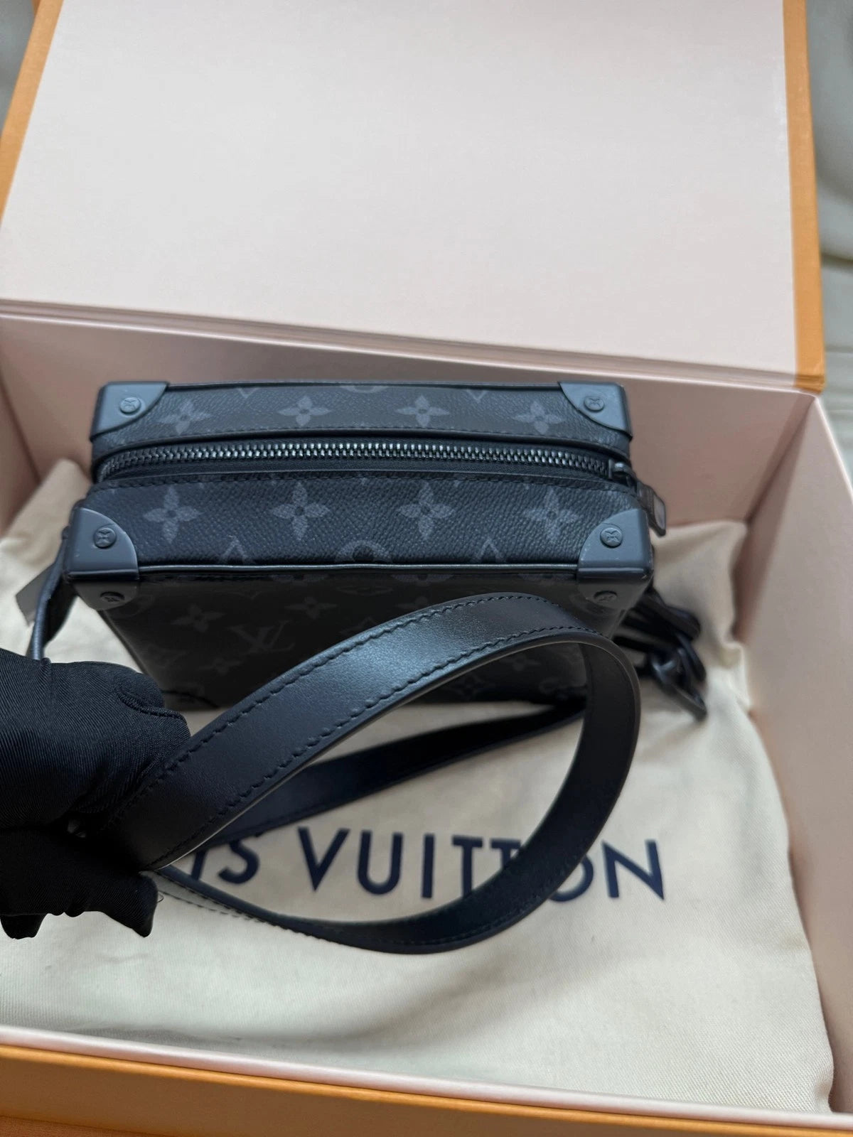 Louis Vuitton Soft Trunk Black Monogram Shoulder Bag For Women