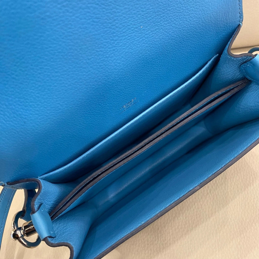 Hermes Roulis19 Women Blue Leather Shoulder Crossbody Bag