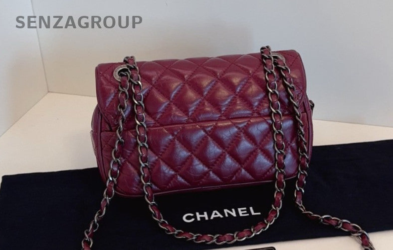 CHANEL Easy coco Bordeaux wine red calfskin Chain Shoulder bag Women Classic