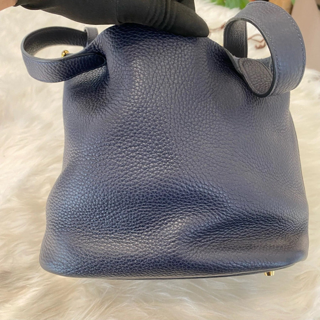 Hermès Picotin Lock 22 Blue Gold Hardware Women's Handbag