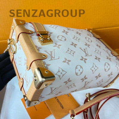 Louis Vuitton Monogram Soft Trunk Bag Medium White & Orange Women's