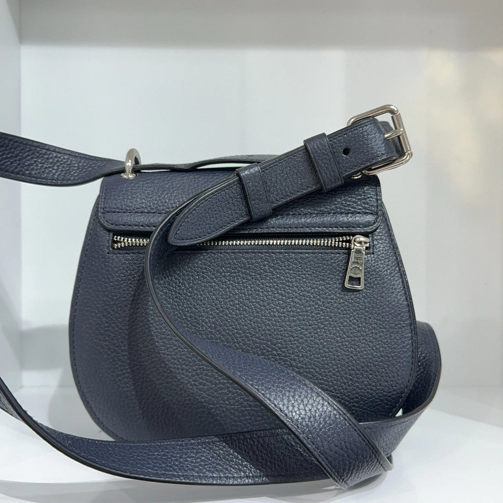 Coach Navy Leather Saddle Shoulder Crossbody Bag For Women