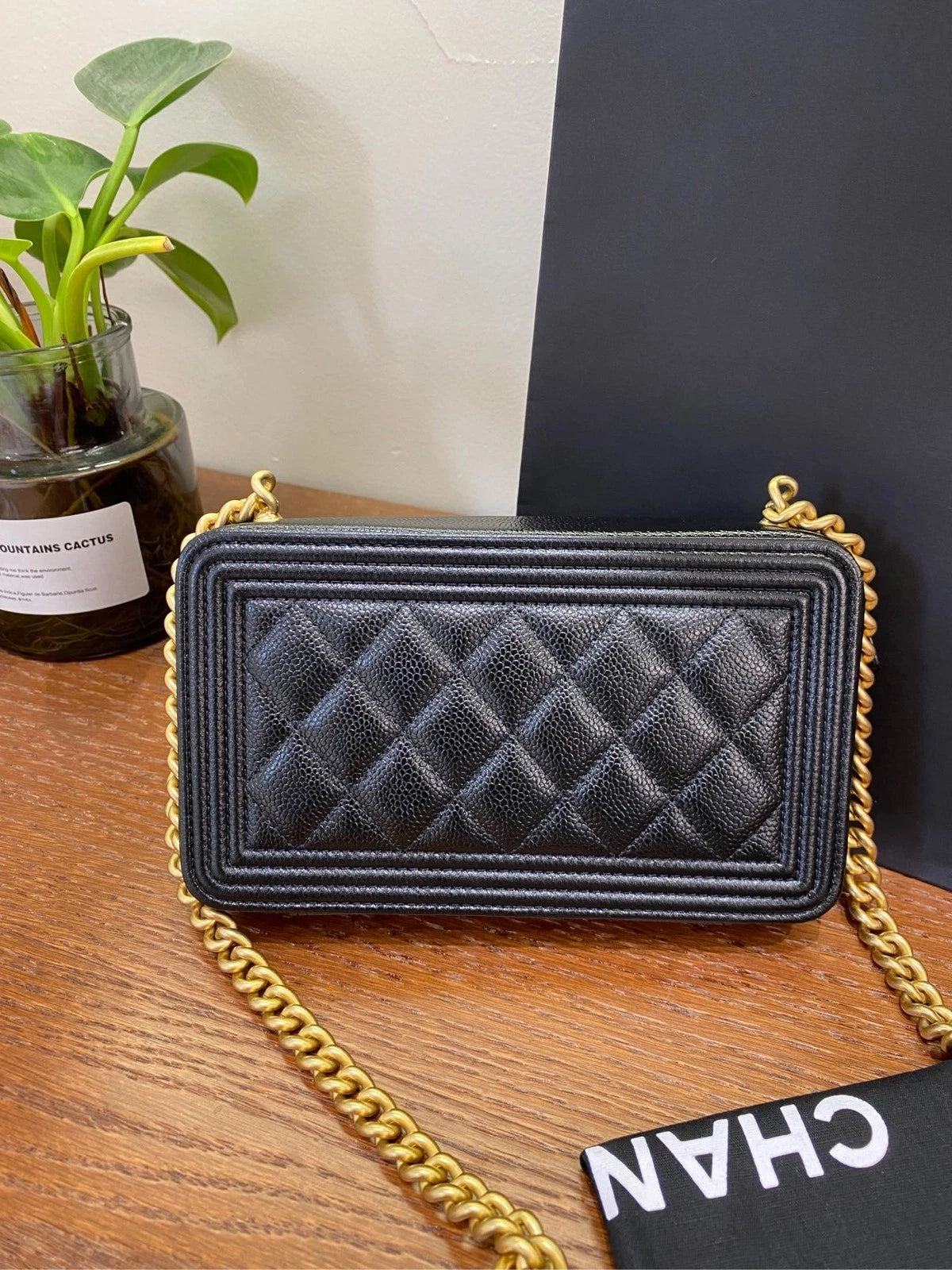 CHANEL LeBoy Black Gold Crossbody Bag For Women