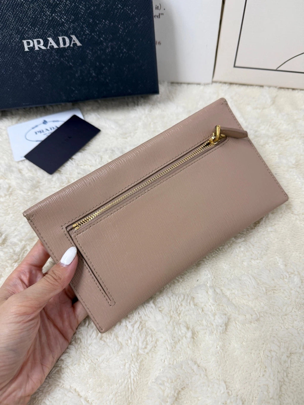 Prada Leather Envelope Wallet For Women