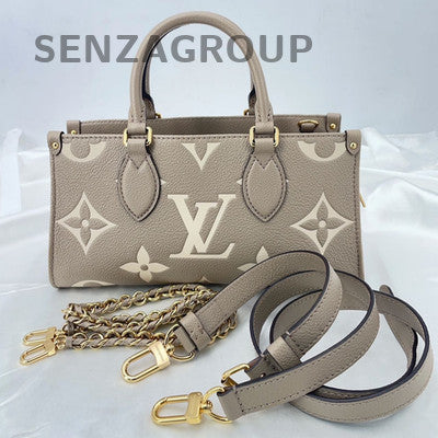 Louis Vuitton OnTheGo Grey Gold Tote Bag - Leather Handbag for Women