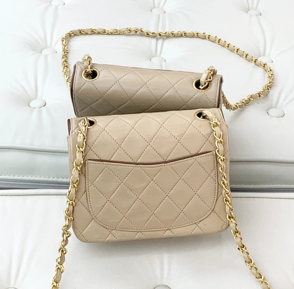Chanel Vintage Lambskin Shoulder Bag Crossbody Bag Women S