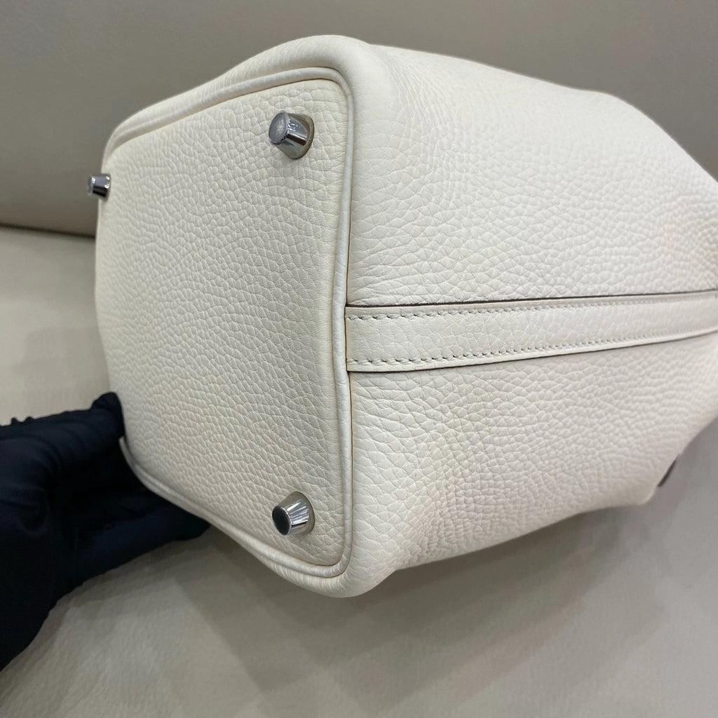 Hermes Picotin18 White Leather Bucket Bag For Women