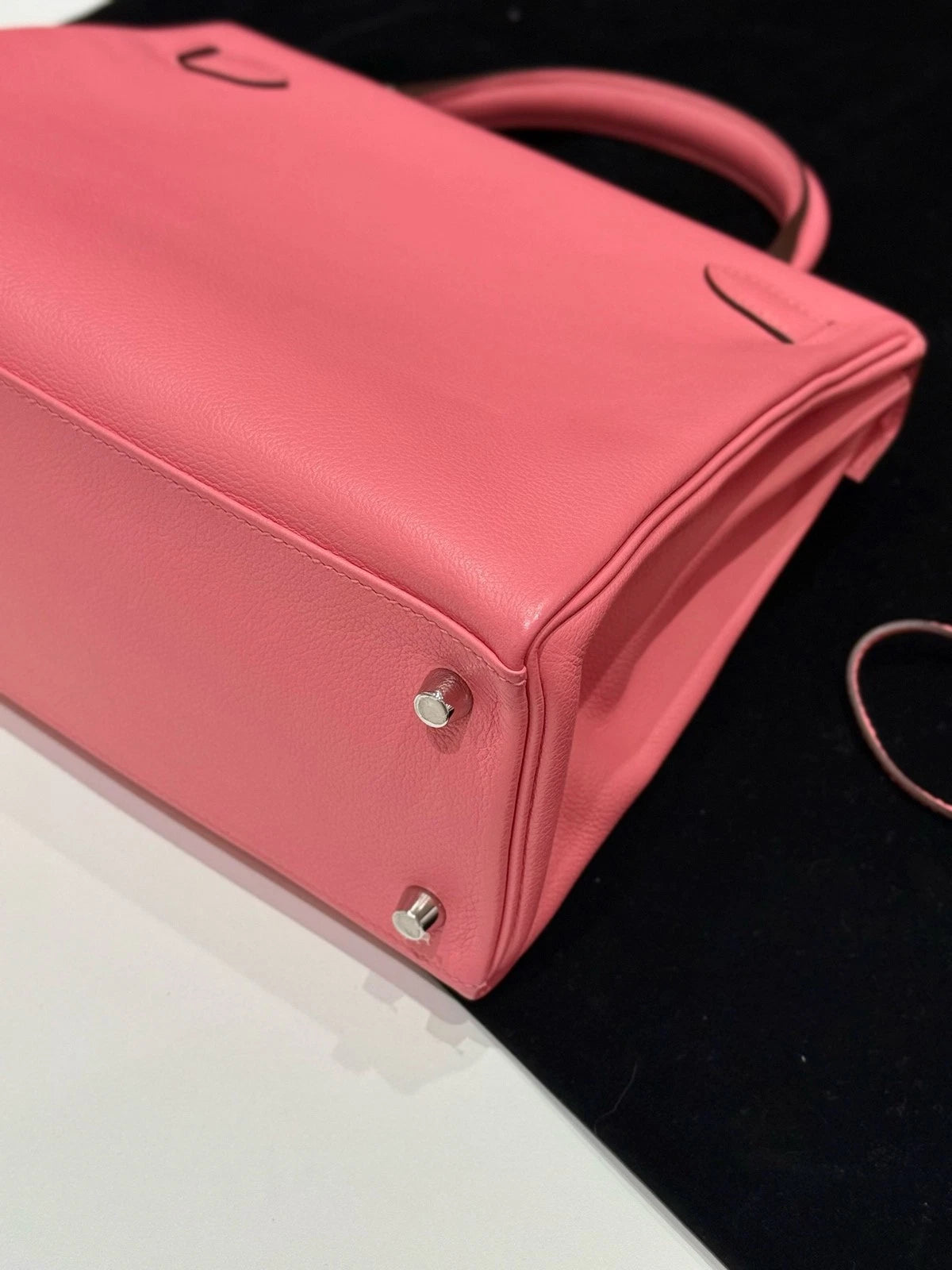 Hermes Kelly28 Top Handle Crossbody Pink Silver Women Fashion Classic
