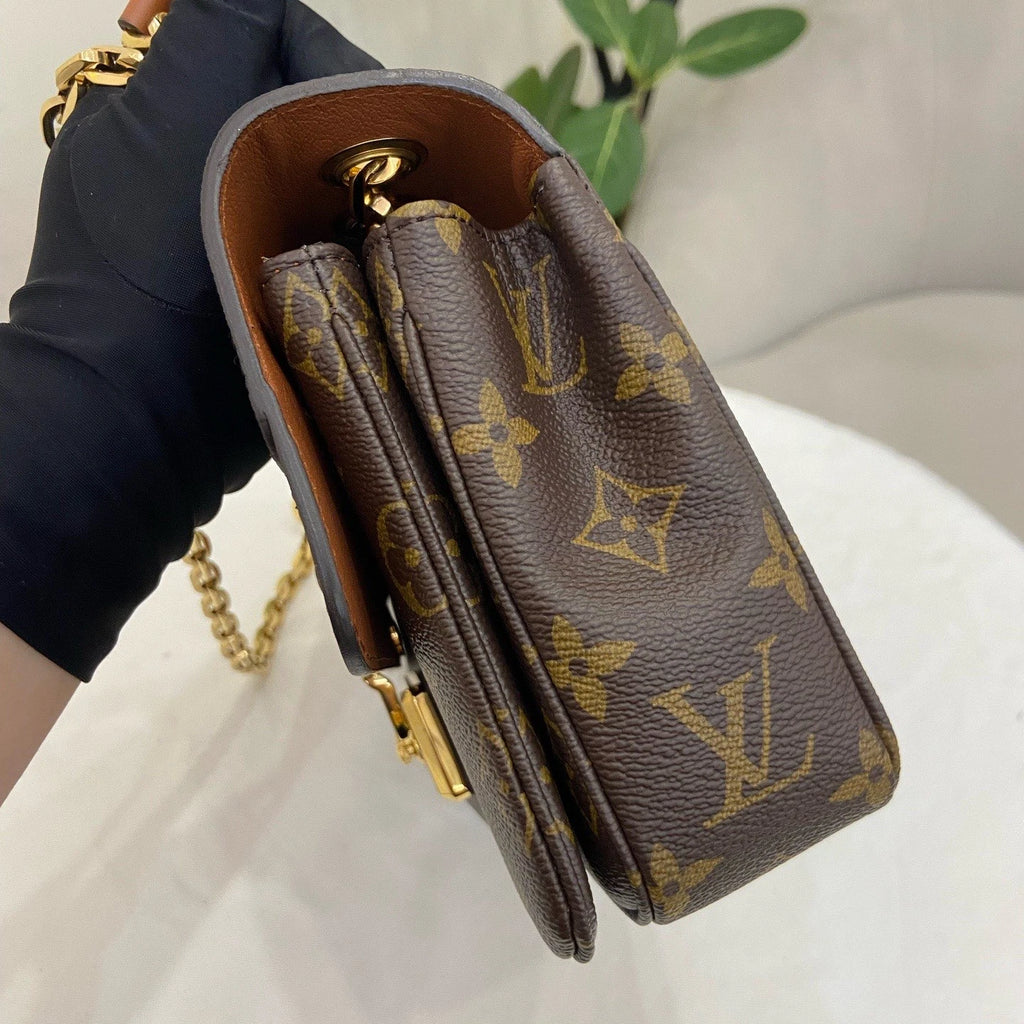 Louis Vuitton Marceau Chain Shoulder Bag Crossbody Brown Gold Women Classic