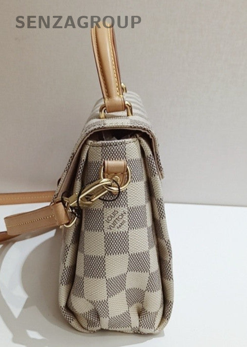 Louis Vuitton Damier 2Way Top Handle Bag Shoulder Bag White Pink Women Classic
