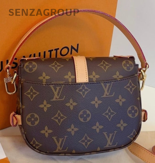 Louis Vuitton Saumer BB Monogram Top Handle Bag Shoulder Bag Brown Gold Women