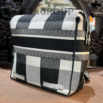 Dior CAMP Medium Black White Stripe Shoulder Crossbody Bag Unisex