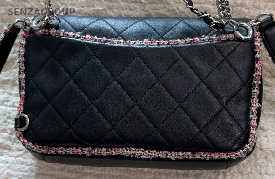 Chanel 19S Chain Shoulder Bag Crossbody Black Blue Used Women Designer