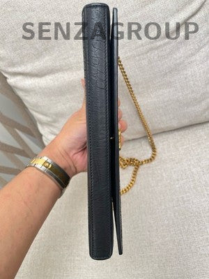 Saint Laurent WOC Black Gold Chain Crossbody Bag Classic Women's