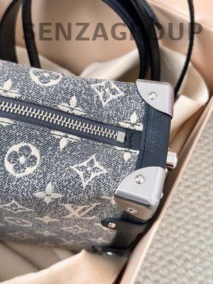 Louis Vuitton Monogram Denim Medium Shoulder Bag - Classic Grey Silver