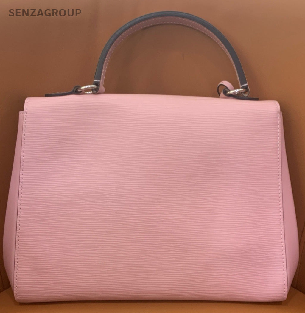 Louis Vuitton Epi Leather Cluny BB Top Handle Bag Pink Silver Women Designer