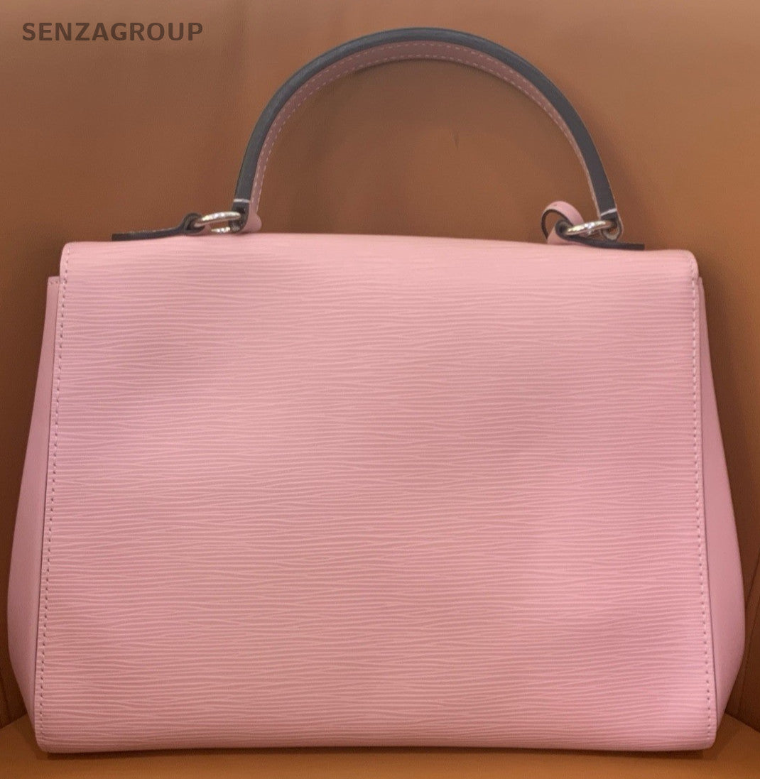 Louis Vuitton Epi Leather Cluny BB Top Handle Bag Pink Silver Women Designer