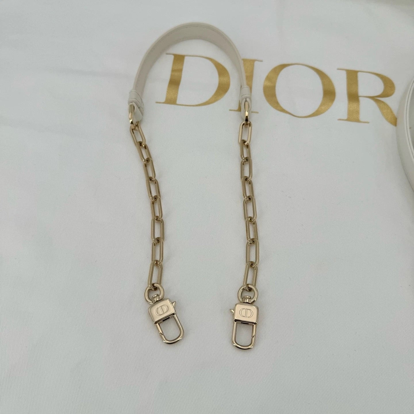 Dior White Gold D-Joy Top Handle Shoulder Bag For Women