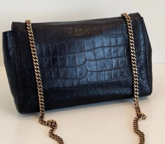 Saint Laurent Kate Double-Sided Chain Shoulder Bag Black Red Used Women Classic