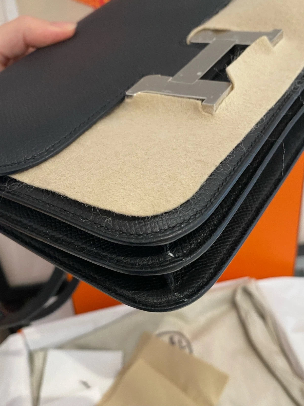 Hermes Constance Mini Black Epsom Leather Crossbody Bag For Women