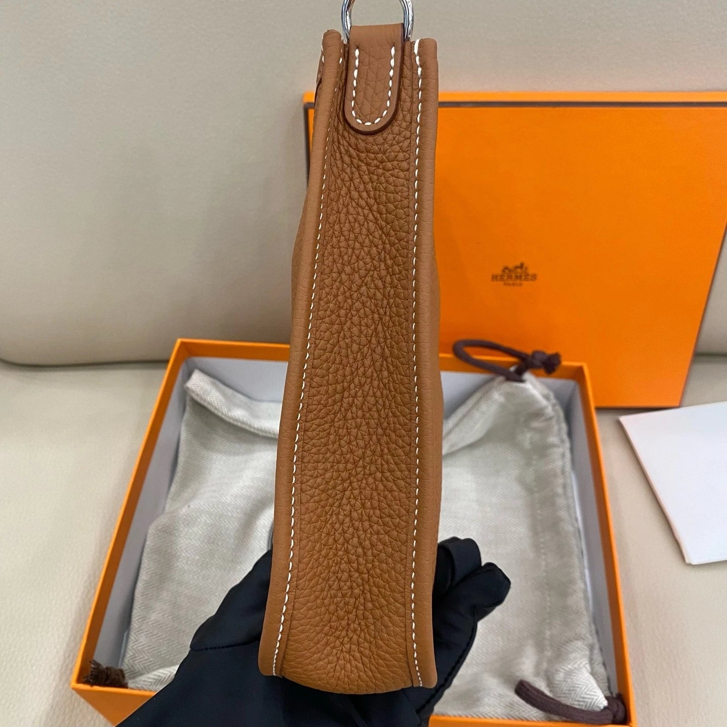 Hermes Evelyne16 Mini Brown Canvas Crossbody Bag For Women