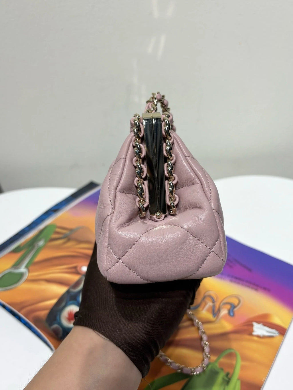 Chanel Pink Evening Clutch Bag For Women