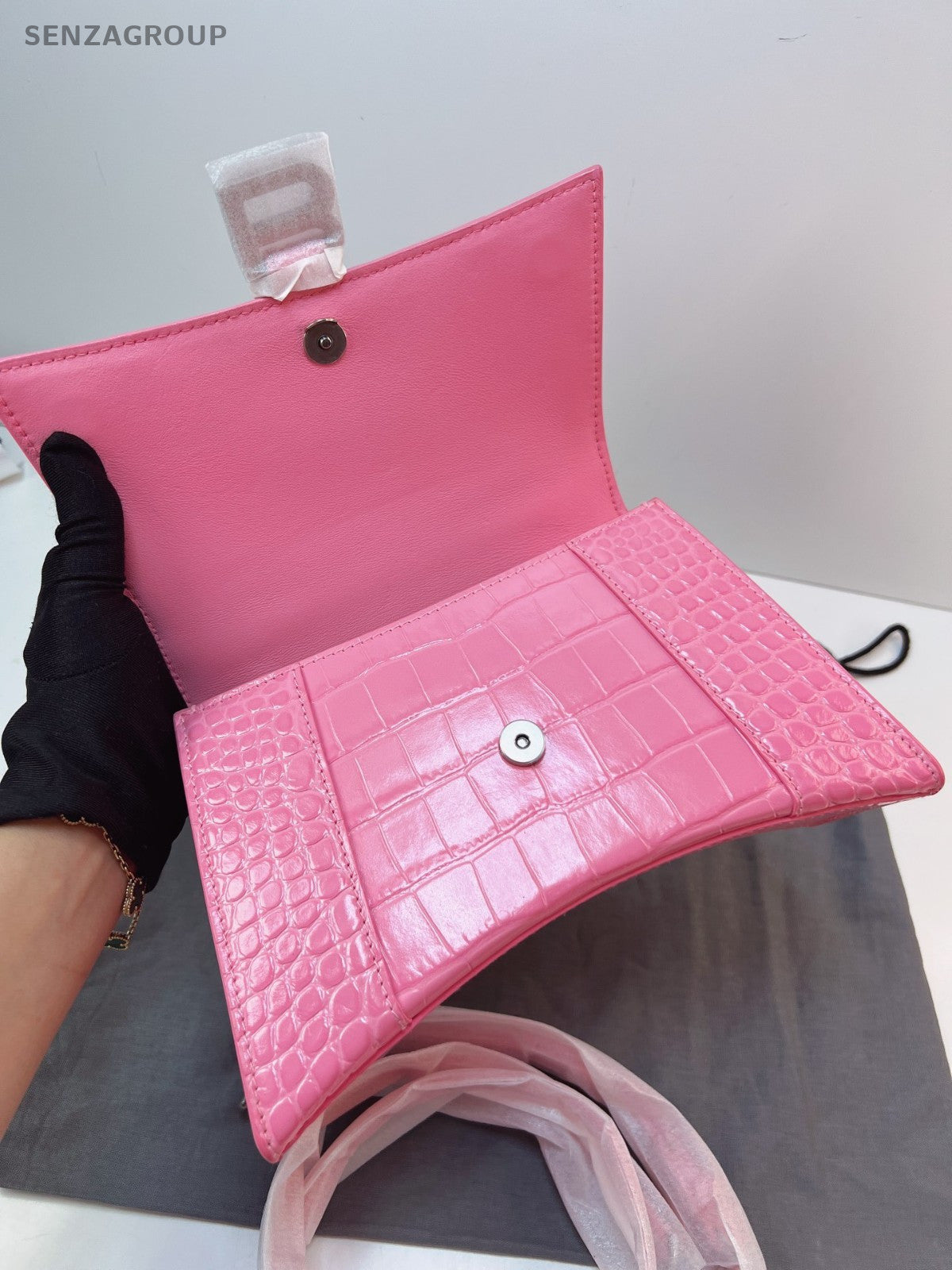 Balenciaga Hourglass XS Top Handle 2way Shoulder bag Pink Women Brand NEW