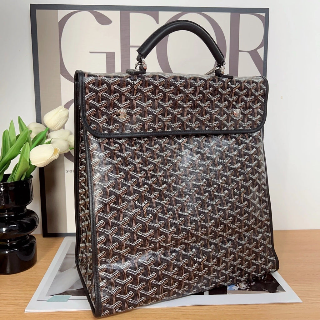 Goyard Black Monogram Backpack for Unisex Excellent